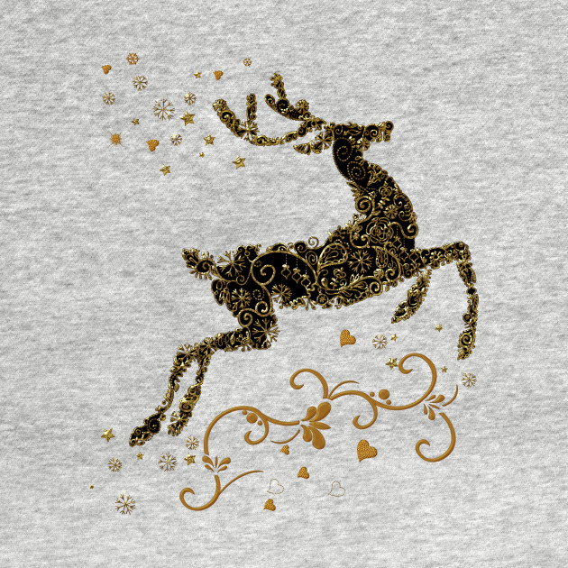 Reindeer in black and gold by Nicky2342